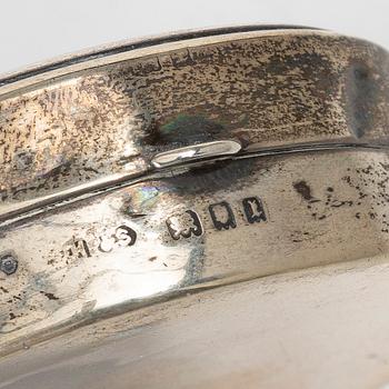 Dosor samt burk, 6 delar, silver.
