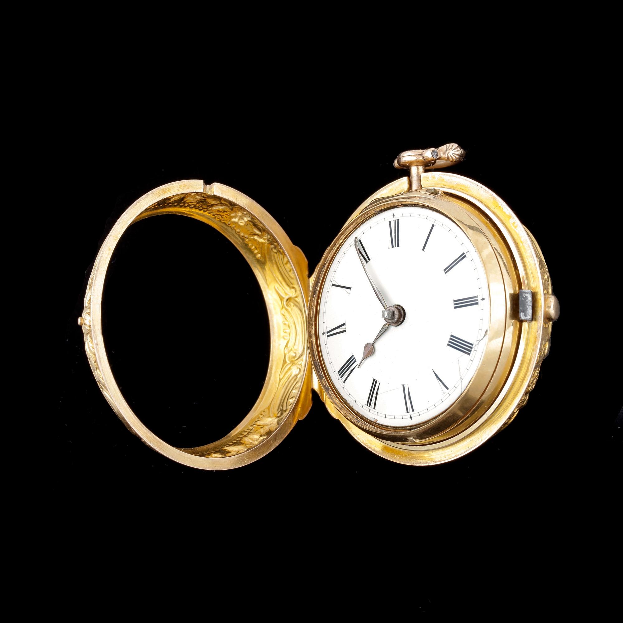 HERRFICKUR, 18k guld, Dunlop, London, trol senare ytterboett. 1800-tal.