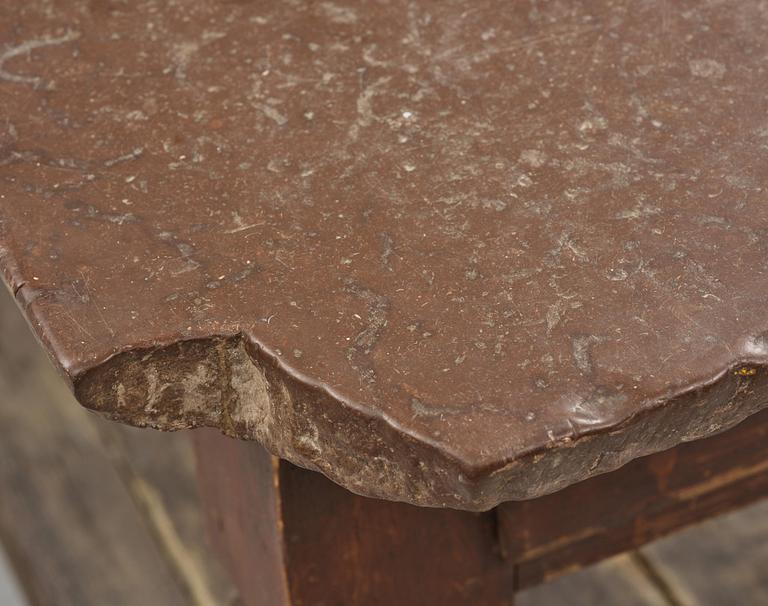 A Swedish baroque stone-top table, 18th century.