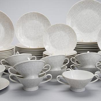 MATSERVIS, 78 delar, porslin, " Form 2000", Richard S. Latham & Raymond Loewy, Rosenthal 1900-talets mitt.