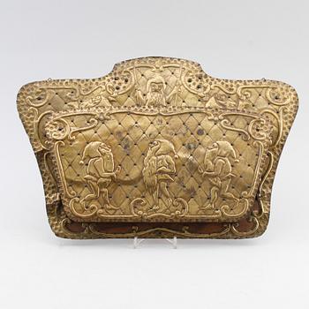 TIDNINGSSTÄLL, trä och mässing, 1900-talets början.