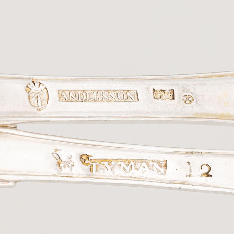 A set of six Swedish silver spoons, including Niklas Andersson, Kristianstad 1813.