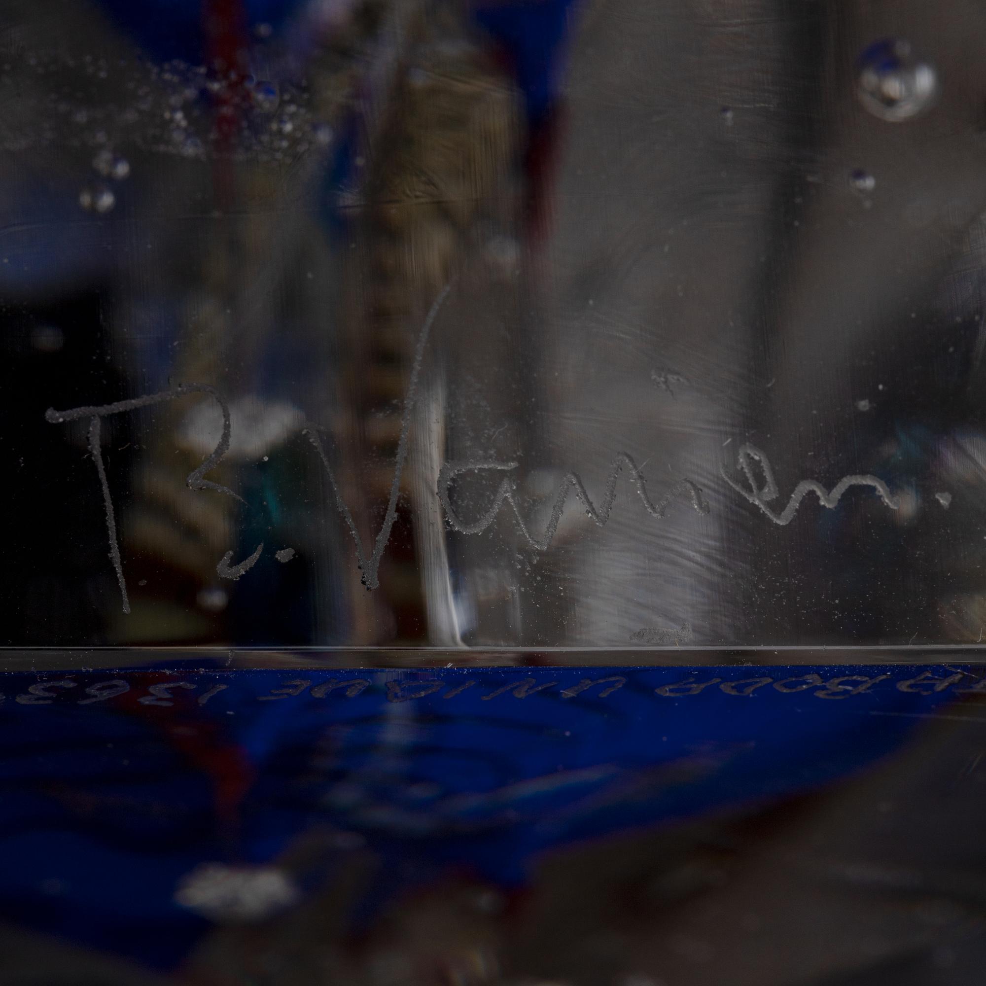 A glass sculpture by Bertil Vallien, for Kosta Boda.