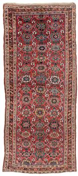 457. An antique Bidjar carpet, West Persia, c. 352 x 148 cm.