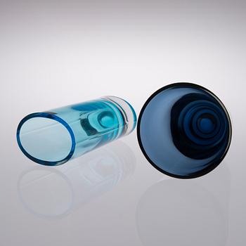 KAJ FRANCK, VASER, 2 st, glas, KF268 och KF295, signerade. Notsjö 1960-tal.