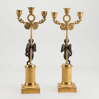 A pair of Empire candelabras.