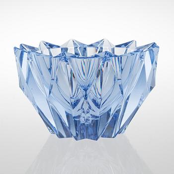 A crystal "Water lily" vase signed Aimo Okkolin Riihimäen Lasi Oy.