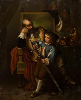 PAINTING, oil on sheet metal, Germany, 19th Century.