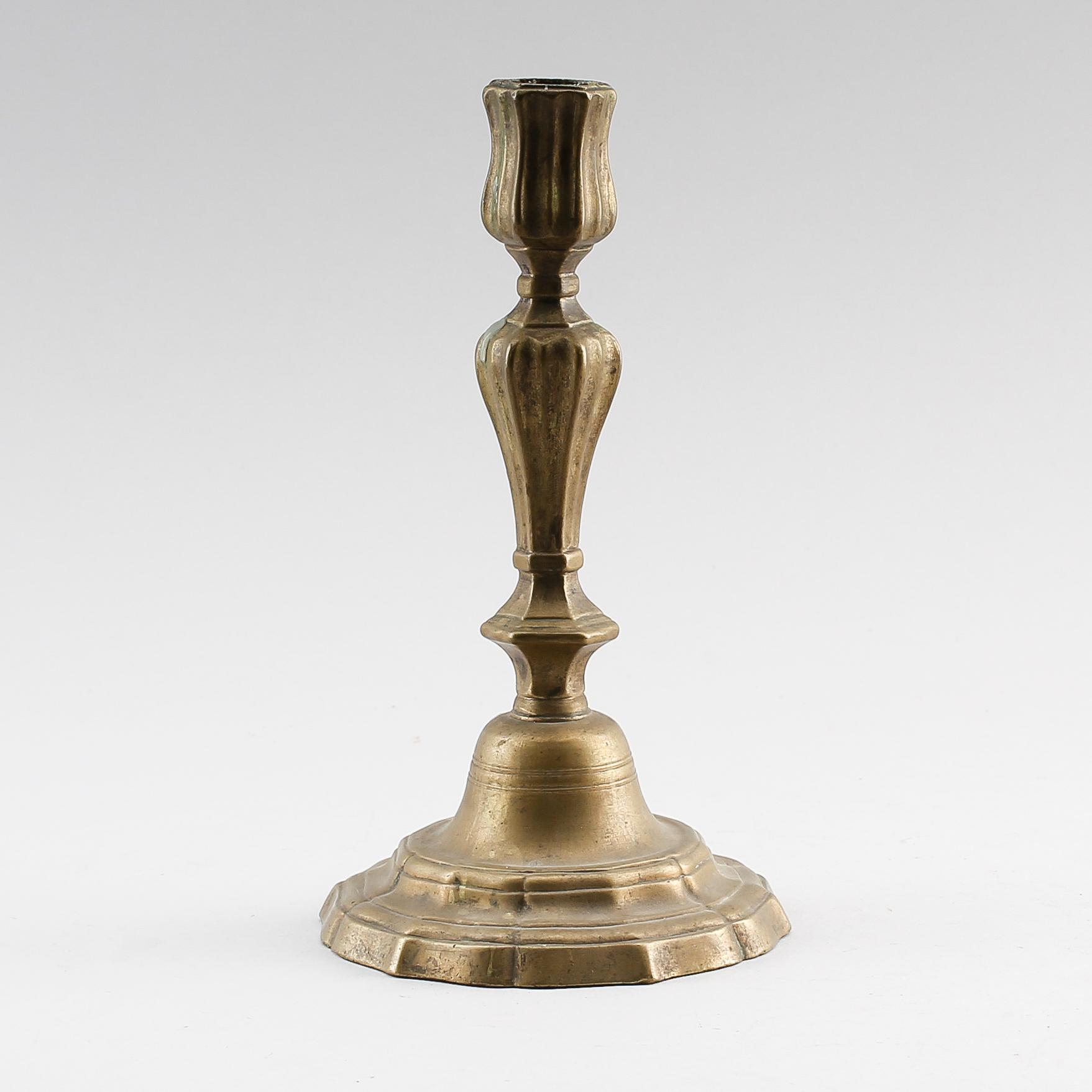LJUSSTAKE, mässing, 1700/1800-tal.