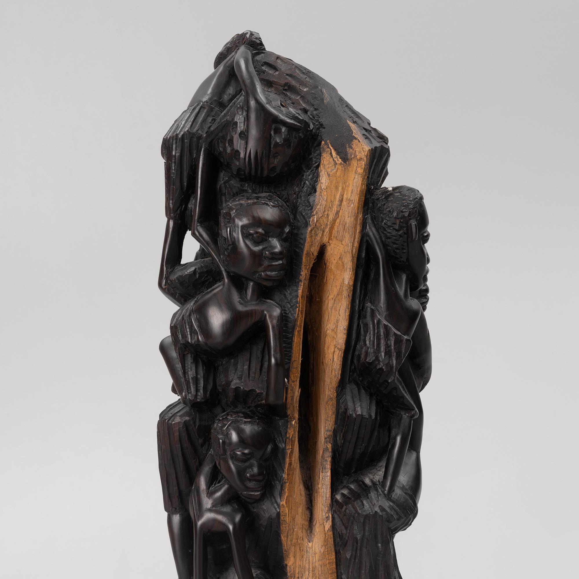 An 'Ujamaa' sculpture, Makonde family tree, mid-20th century.