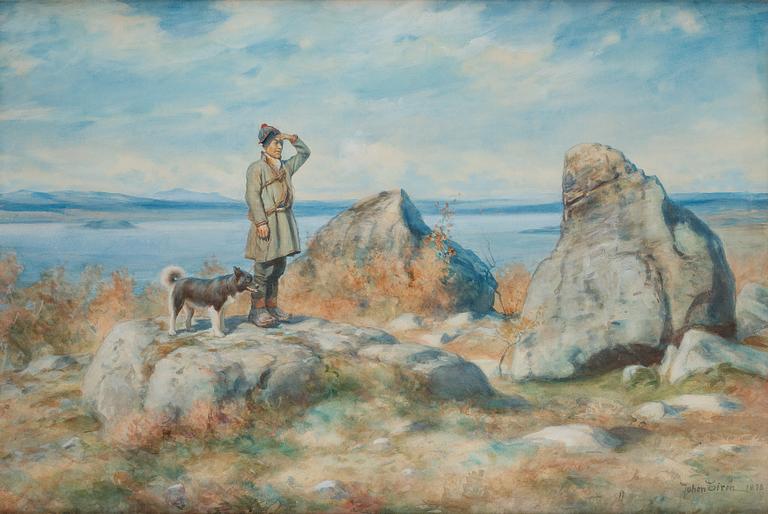 Johan Tirén, Sami boy with dog.