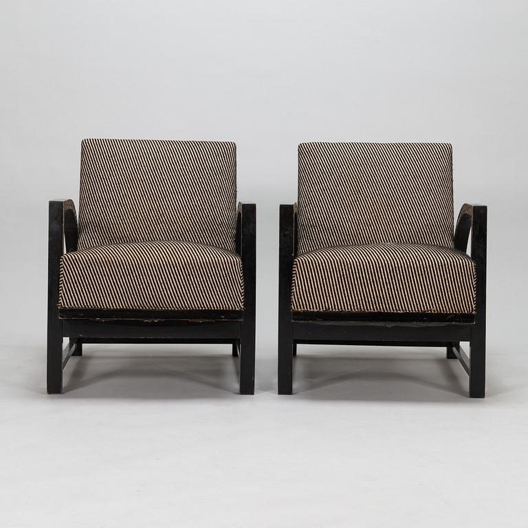 Maija Heikinheimo, a pair of 1930's 'Helvi' armchairs for Asko Finland.