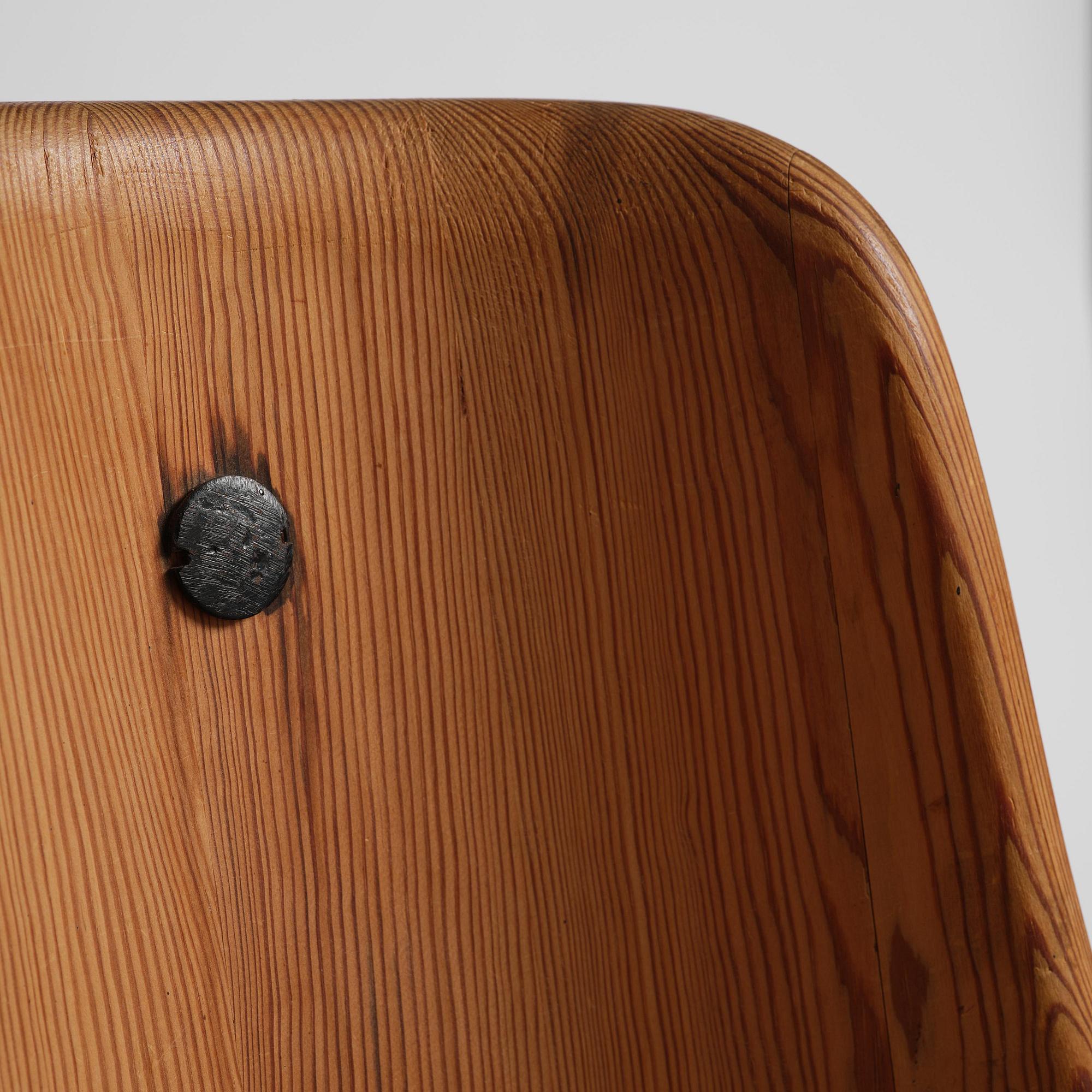 Axel Einar Hjorth, a stained pine "Lovö" chair, Nordiska Kompaniet, Sweden, 1930s.