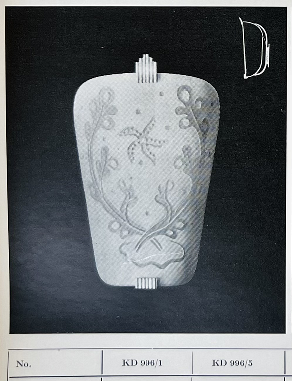 Fritz Kurz, vägglampetter 3 st., modell "KD996/1", Orrefors, 1950-tal.
