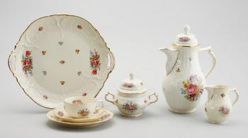 KAFFESERVIS, 36 del, porslin, "Sanssouci", Rosenthal.