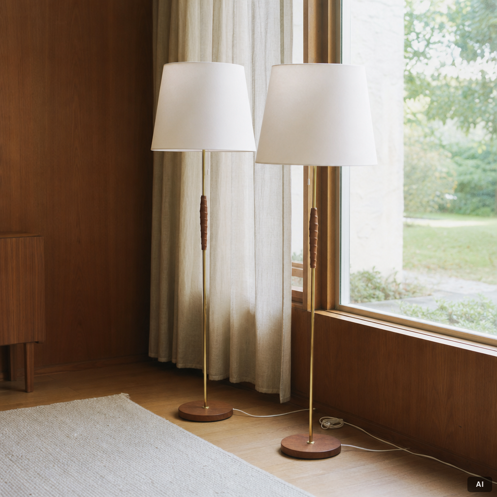 Floor lamps, a pair, Eskilstuna Elektrofabrik AB, second half of the 20th century.