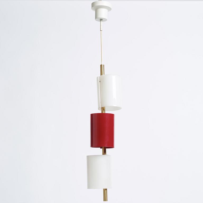Hans Bergström, a brass and acrylic ceiling light, model 'C-1131', ateljé Lyktan, Sweden 1950-60s.