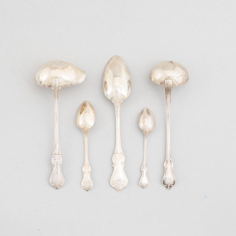 A set of 38 Swedish silver cutlery parts, model 'Olga', including CG Hallberg, Stockholm 1936.