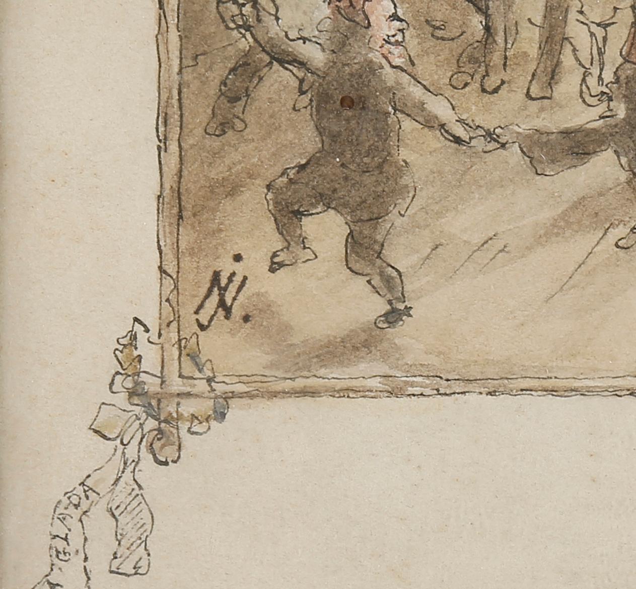 OKÄND KONSTNÄR, akvarell, monogramsignerad JN, daterad i motivet den 14 November 1878.