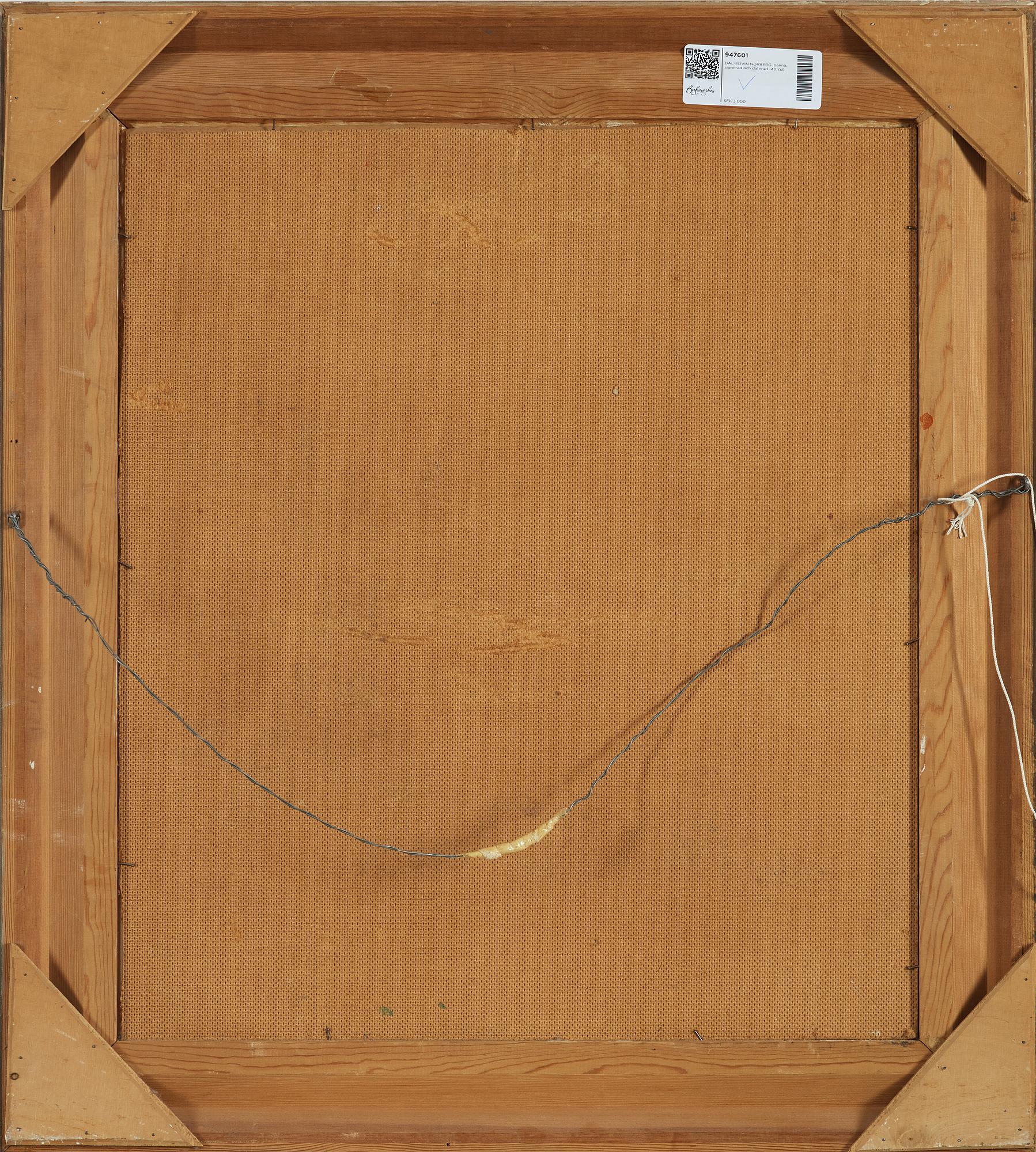 DAL-EDVIN NORBERG, pannå, signerad och daterad -43.