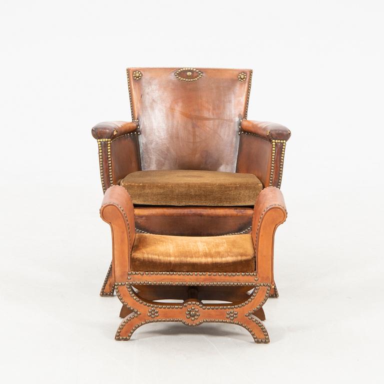 Attributed to Otto Schulz, armchair and footstool 1930s.