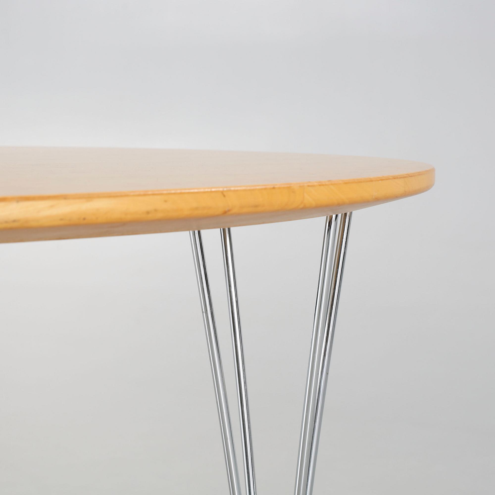 A coffee table named "Supercirkel", designed by Piet Hein and Bruno Mathsson.