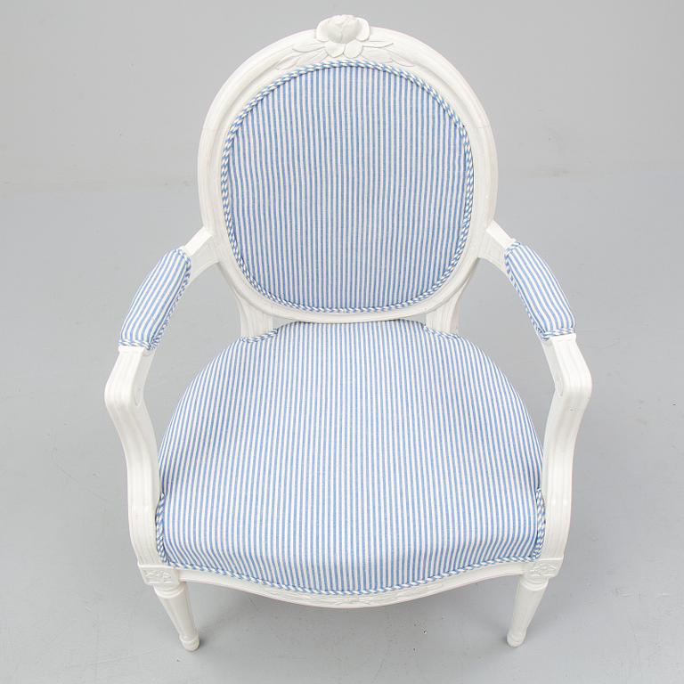 A Gustavian armchair by Erik Öhrmark, (Stockholm 1777-1813).