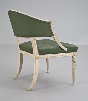 KARMSTOL, av Melchior Lundberg (mästare i Stockholm 1775-1812). Sengustaviansk.
