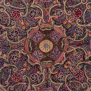 Antikt Rasht-broderi, norra Persien (Iran), omkring år 1900, Ca 145 x 145 cm.