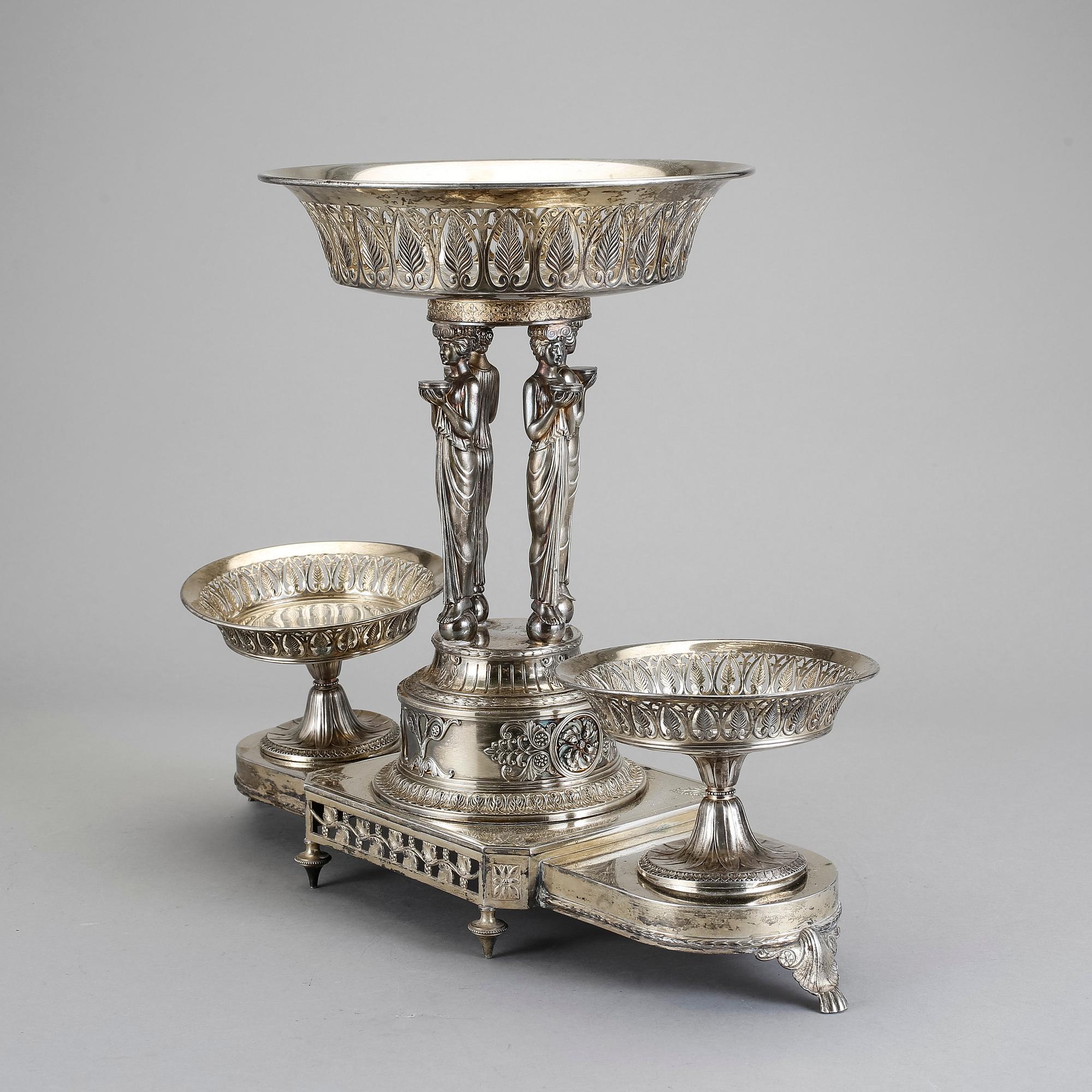 BORDSUPPSATS, nysilver, Württembergische Metallwarenfabrik WMF, 1900-talets början.