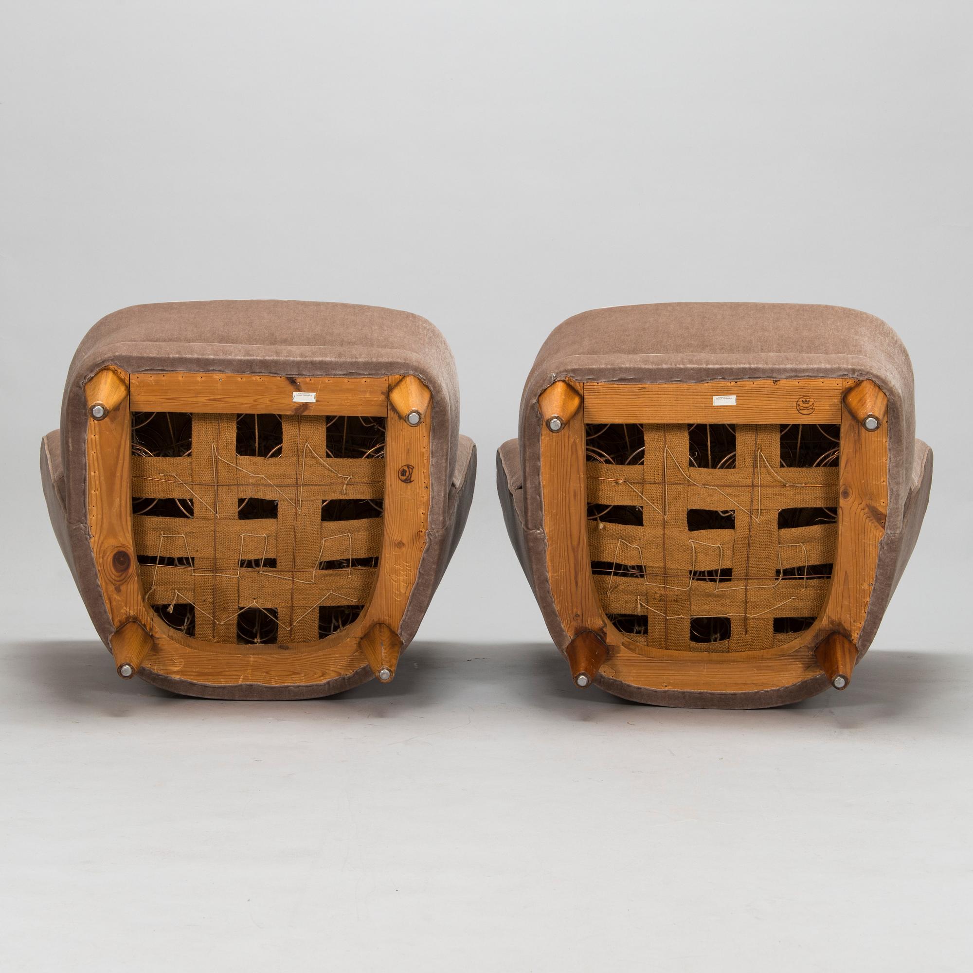 A mid-20th-century pair of armchairs.