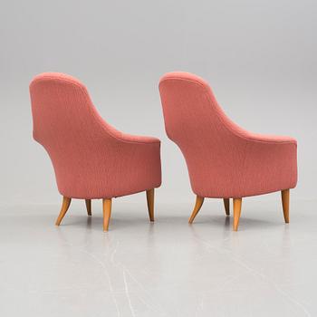 FÅTÖLJER ett par. "Stora Adam", Kerstin Hörlin-Holmqvist för "Triva-serien", NK Nordiska Kompaniet, 1960-tal.