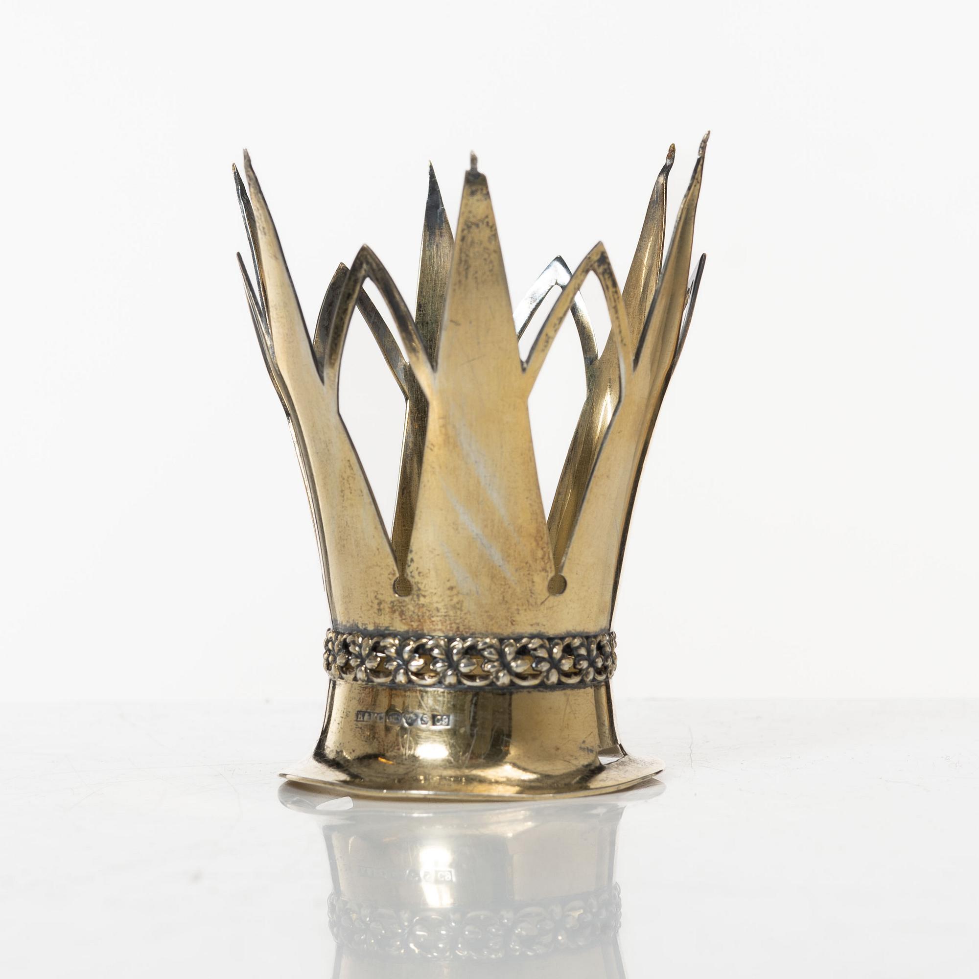 Brudkrona, delvis förgyllt silver, K & EC, Göteborg 1953.