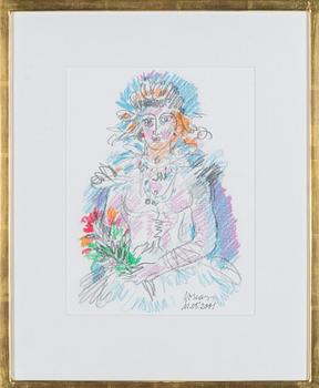 Evald Okas, Figure with Flower Bouquet.