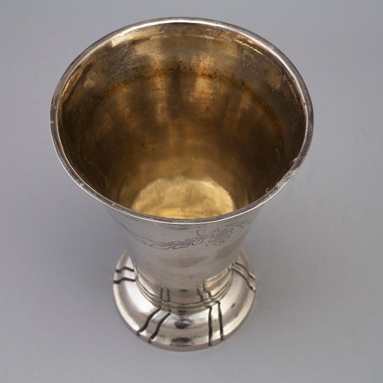 STEPHAN WESTERSTRÅHLE, a parcel-gilt beaker, Stockholm 1792.