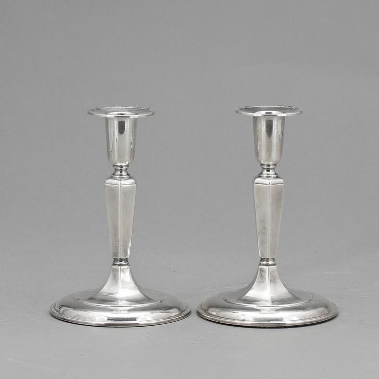 LJUSSTAKAR, silver, ett par, K&Ec, Göteborg, 1957.