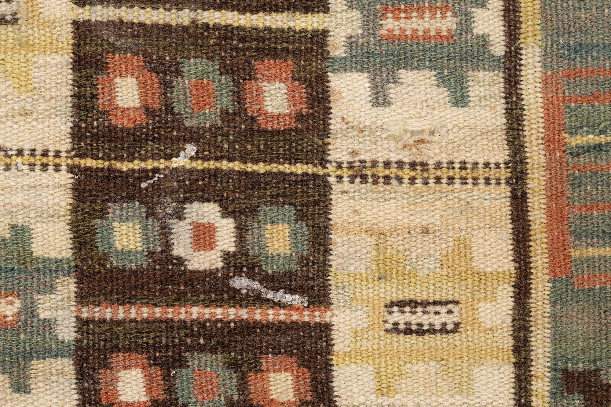 Märta Måås-Fjetterström, a textile, 'Rabatten', flat weave, ca 100 x 50 cm, signed MMF.