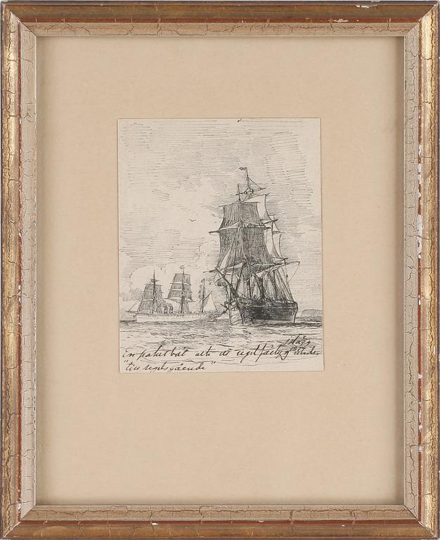 JACOB HÄGG, tuschteckning, signerad och daterad 1877.