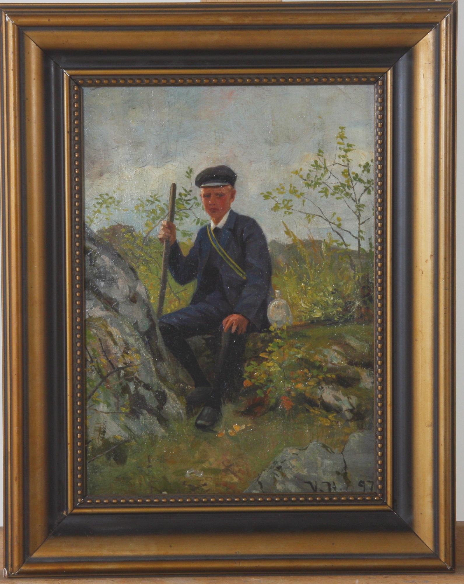 OKÄND KONSTNÄR, olja på duk, sign V.H 97.