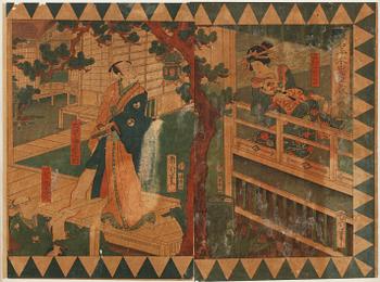 TOYOHARA KUNICHIKA, träsnitt, Japan, 1800-tal.