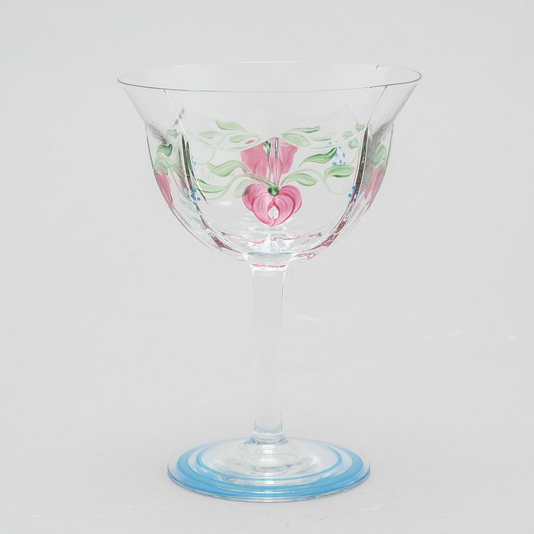 eight champage glasses, "Maja", Orrefors.