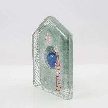 Bertil Vallien, glass sculpture, signed Kosta Boda.