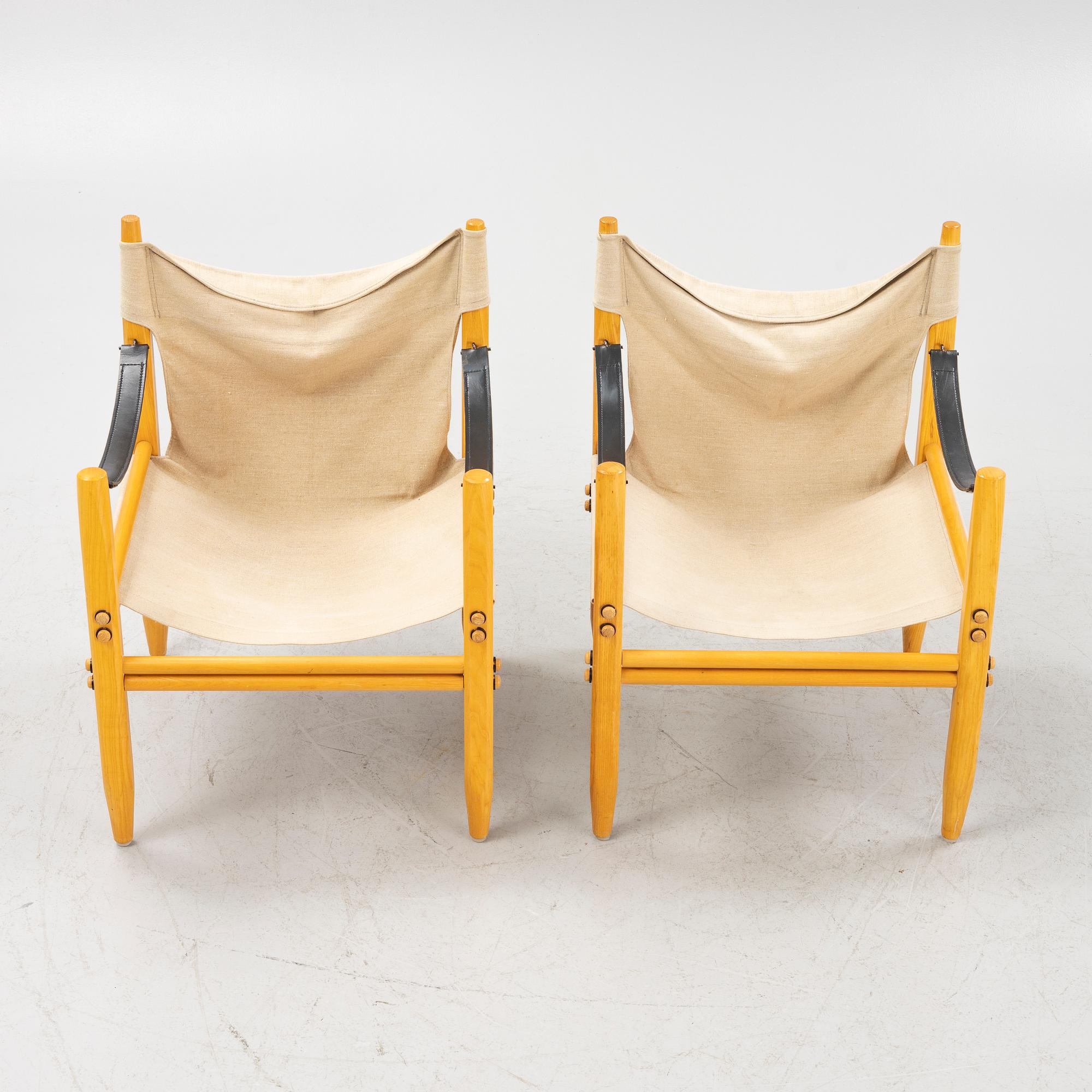 Franco Legler, fåtöljer ett par, safarimodell, Zanotta, Italien, 1970/80-tal.