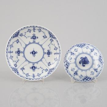 Two 'Blue Fluted' porcelain equelles, Royal Copenhagen, model 764 and 2199, post 1923.