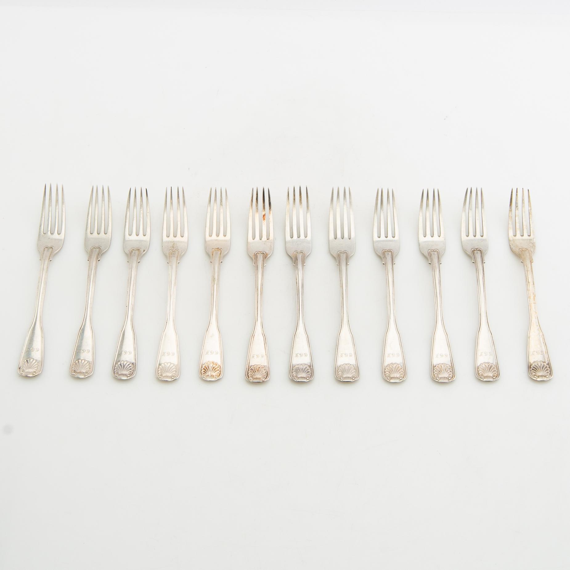 Twelve silver forks, I Sundström, Stockholm, 1916.
