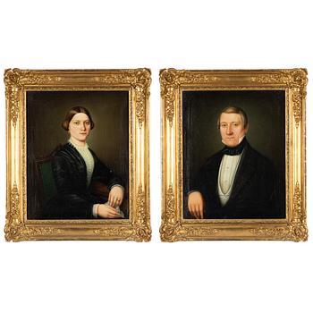 Swedish artist, circa 1850, Lady and Gentleman Portraits.