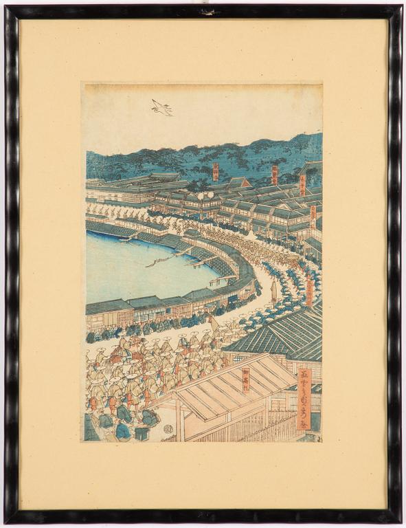 Keisai Eisen, Utagawa Sadahide, "View of Takanawa on the Tôkaidô Road" (Tôkaidô Takanawa fûkei).