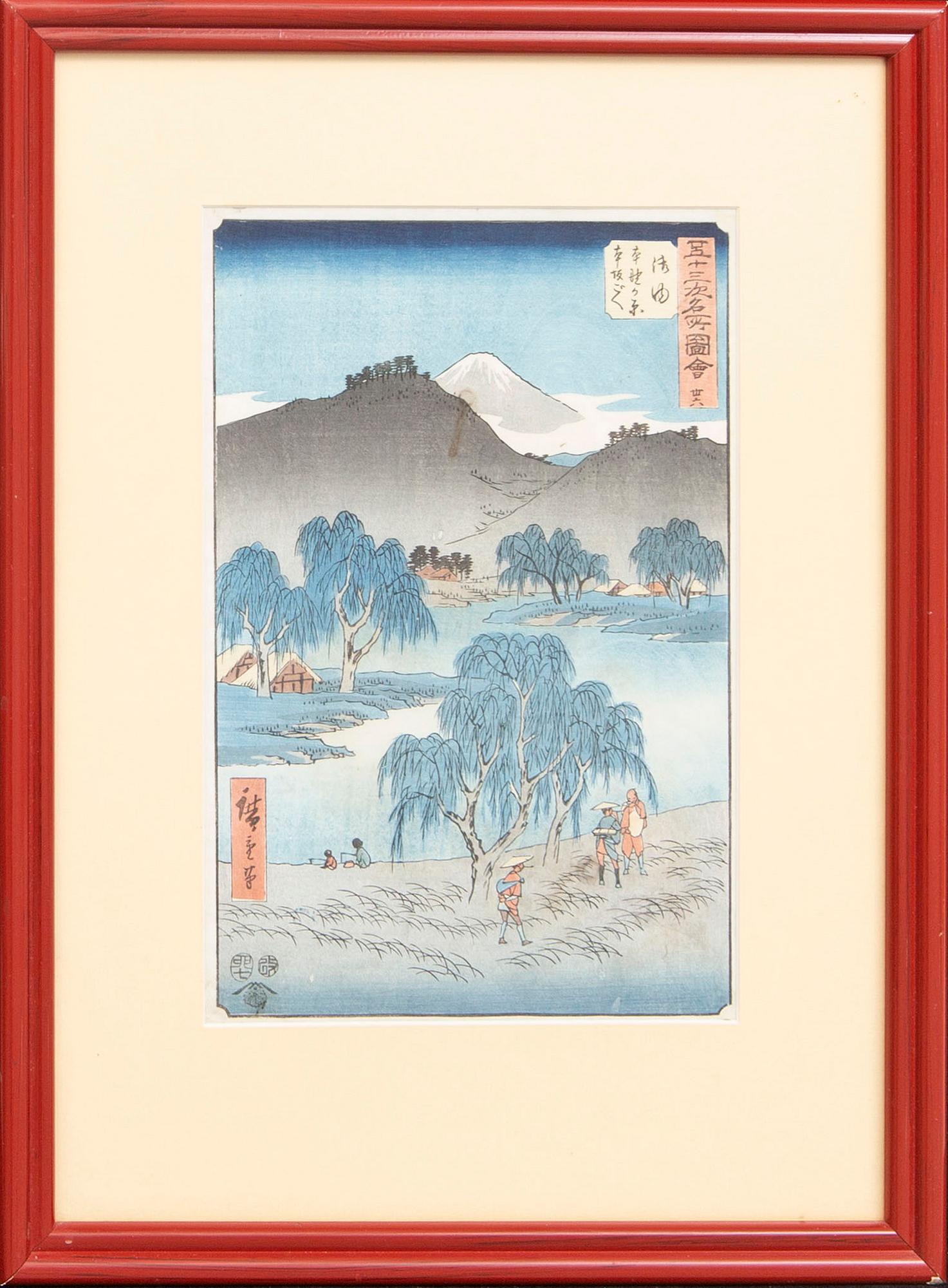 Ando Utagawa Hiroshige, träsnitt, Japan signerat.