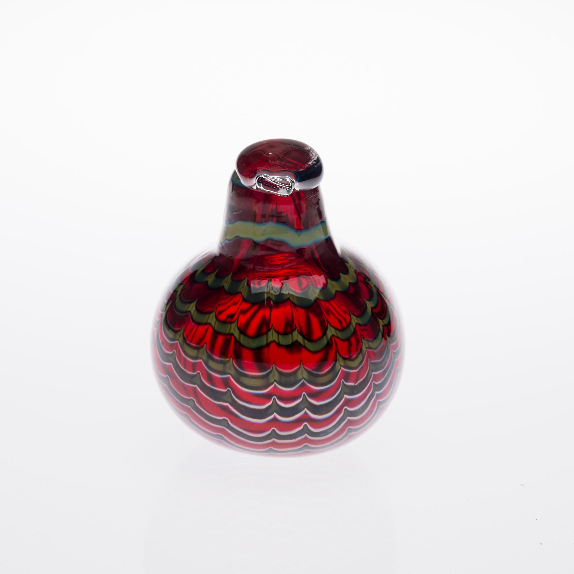OIVA TOIKKA, FÅGEL, glas, signerad O. Toikka Nuutajärvi.