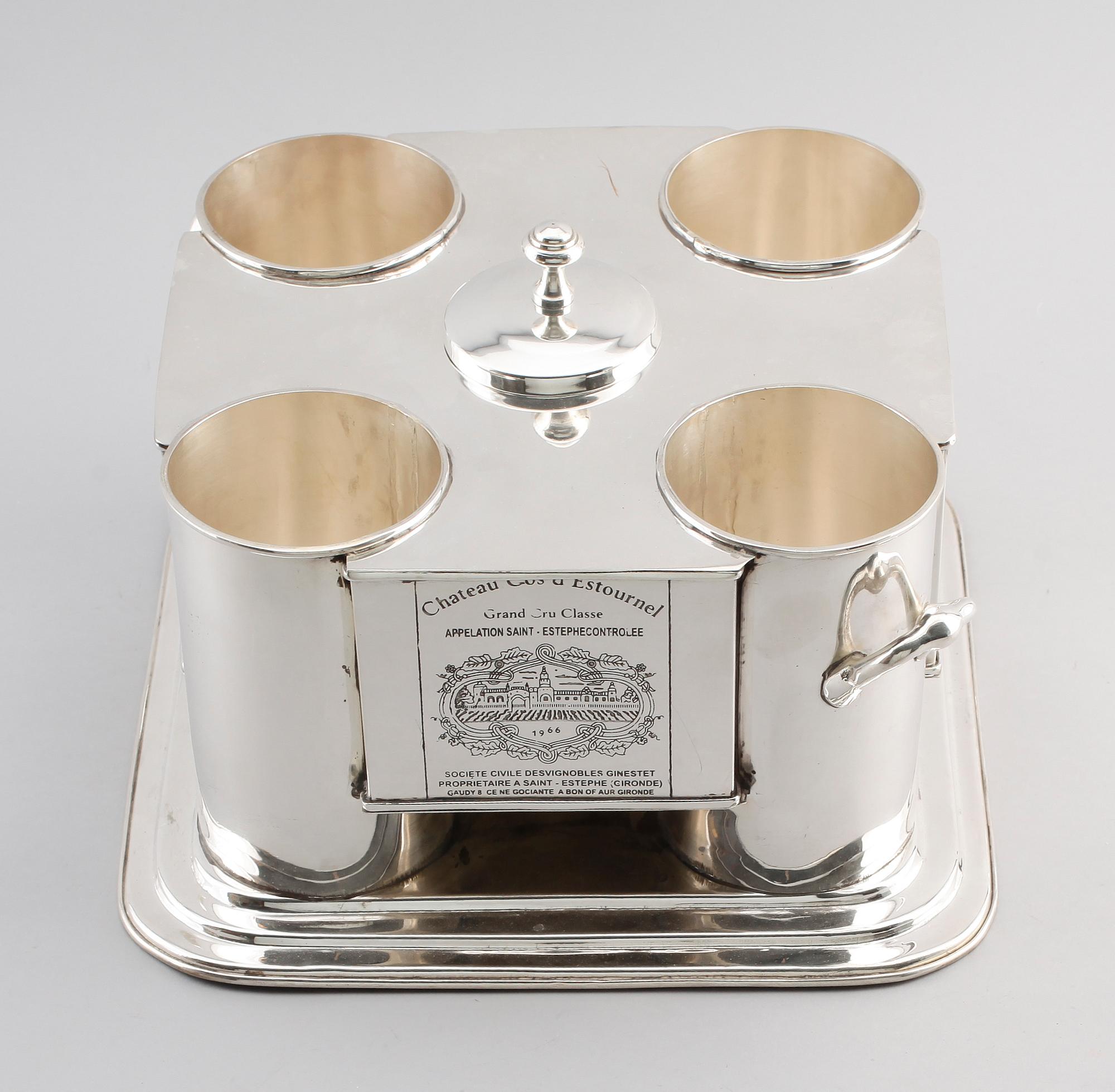 VINKYLARE, försilvrad metall, märkt Che'nas, 2000-tal.